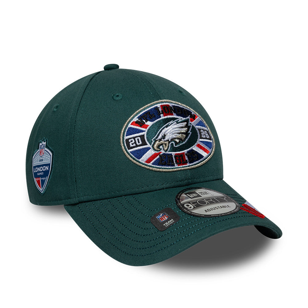 Philadelphia Eagles New Era 2026 London Game 9FORTY Snapback NFL Cap Grün