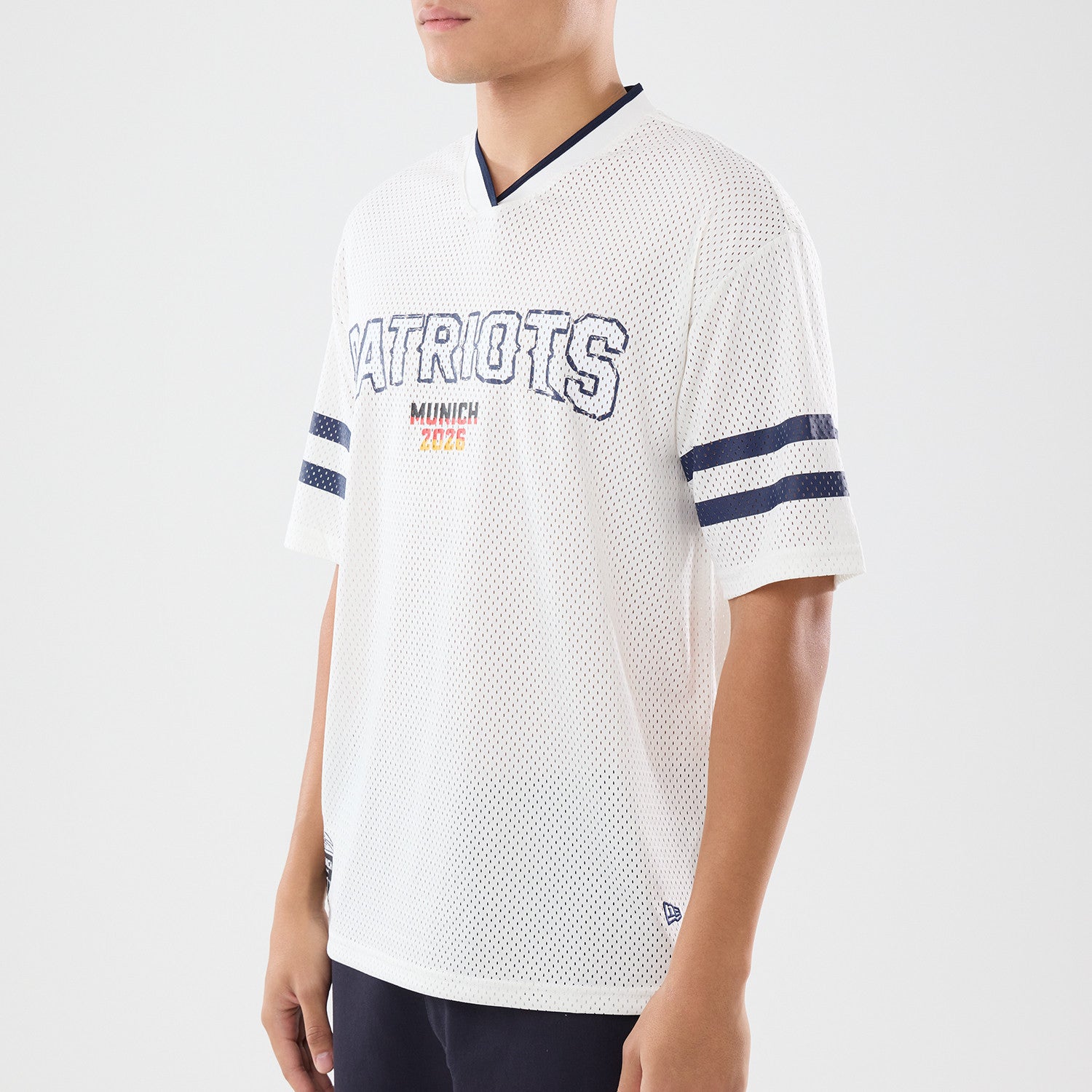 New England Patriots New Era 2026 München Game NFL Backprint Mesh Trikot Navy Blau