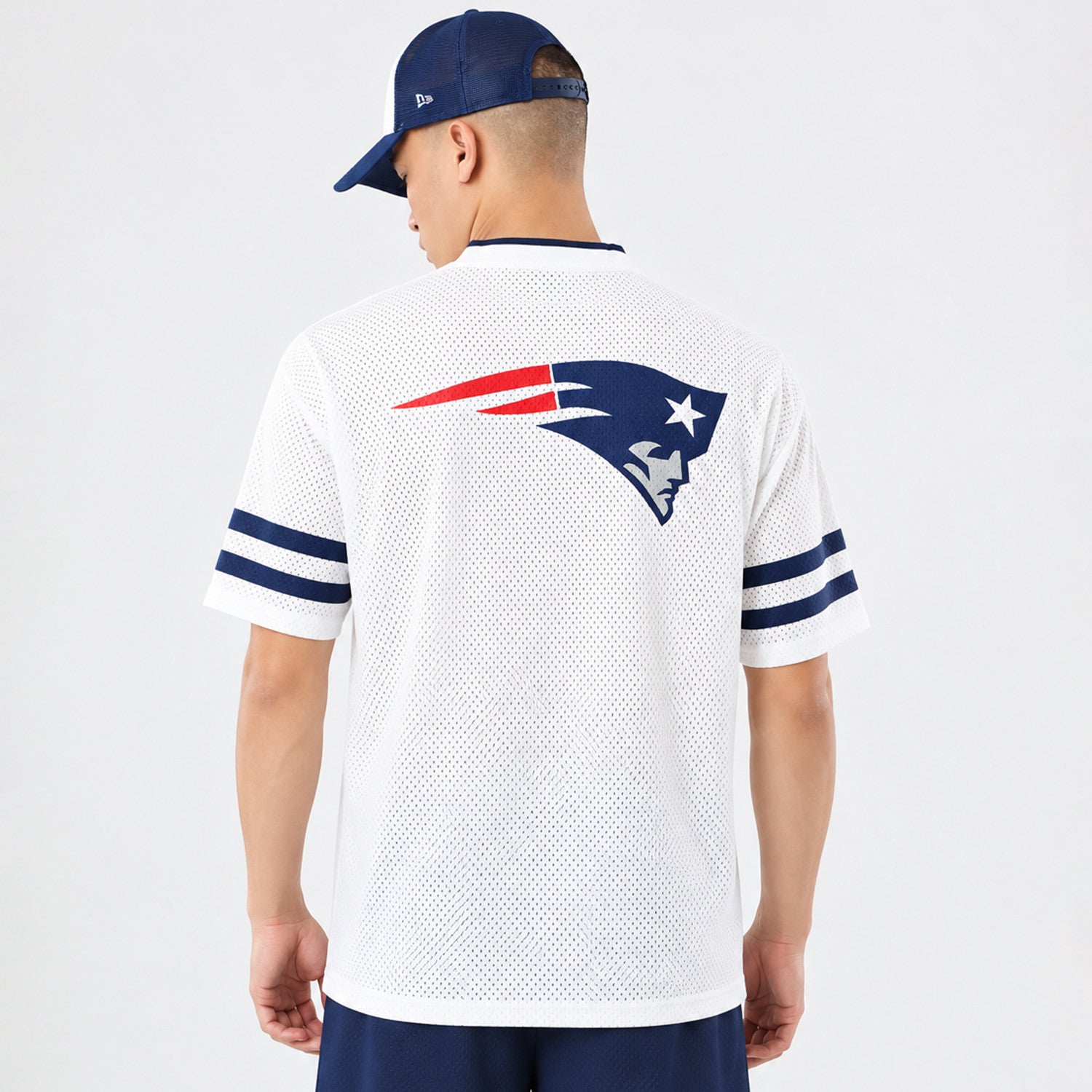 New England Patriots New Era 2026 München Game NFL Backprint Mesh Trikot Navy Blau