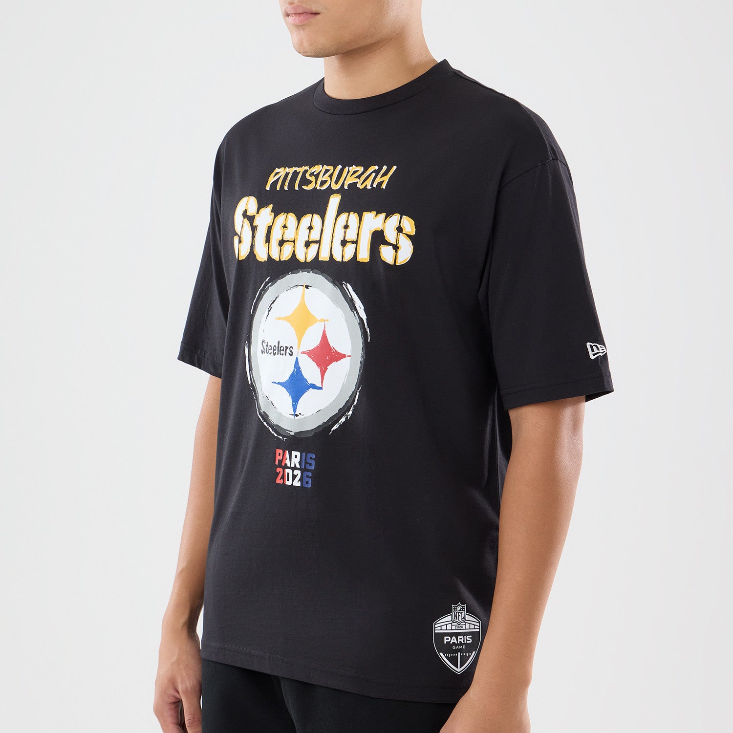 Pittsburgh Steelers New Era 2026 London Game Backprint NFL T-Shirt Schwarz