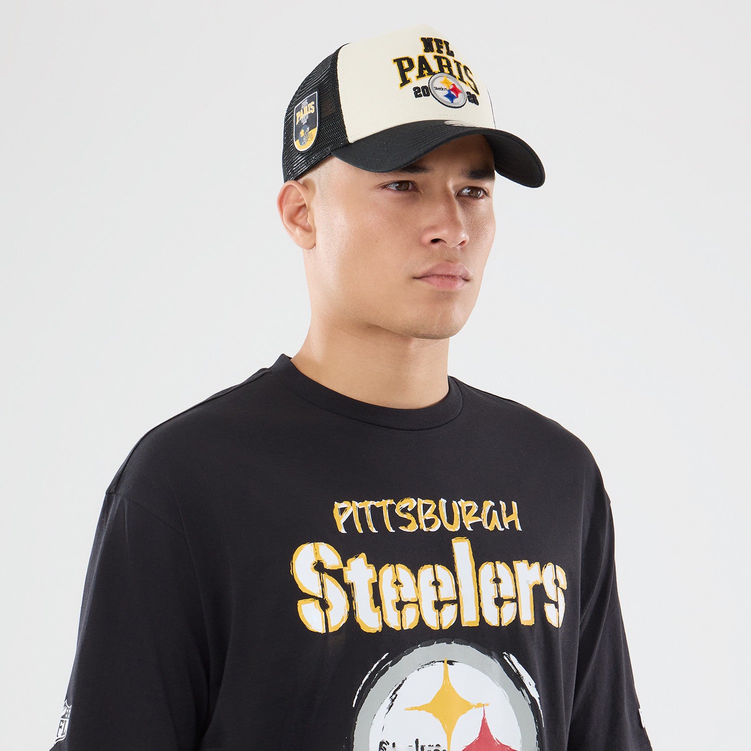 Pittsburgh Steelers New Era 2026 London Game Backprint NFL T-Shirt Schwarz
