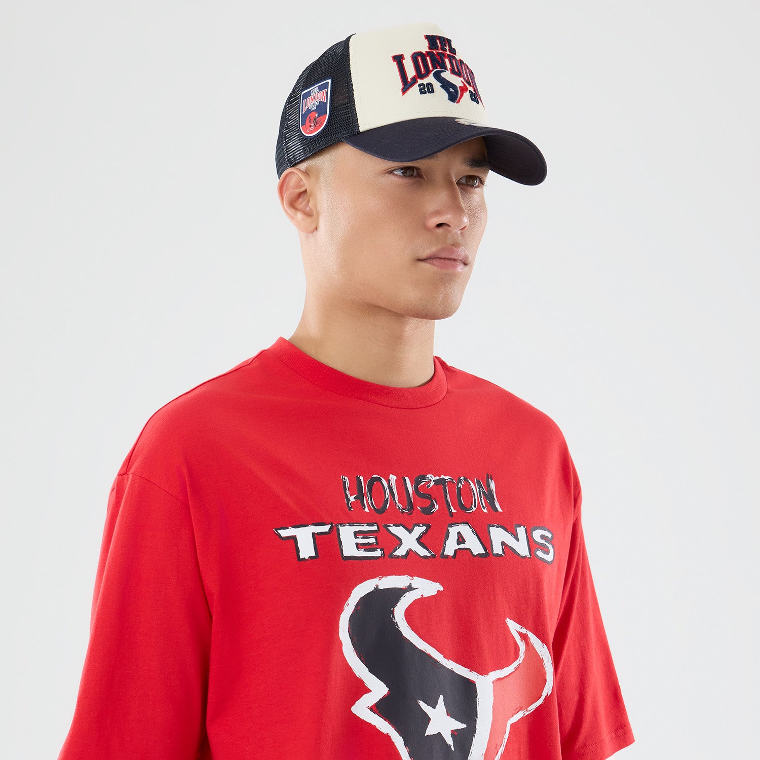 Houston Texans New Era 2026 London Game Backprint NFL T-Shirt Navy Rot