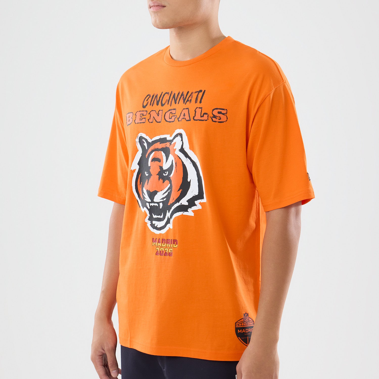 Cincinnati Bengals New Era 2026 Madrid Game Backprint NFL T-Shirt Orange