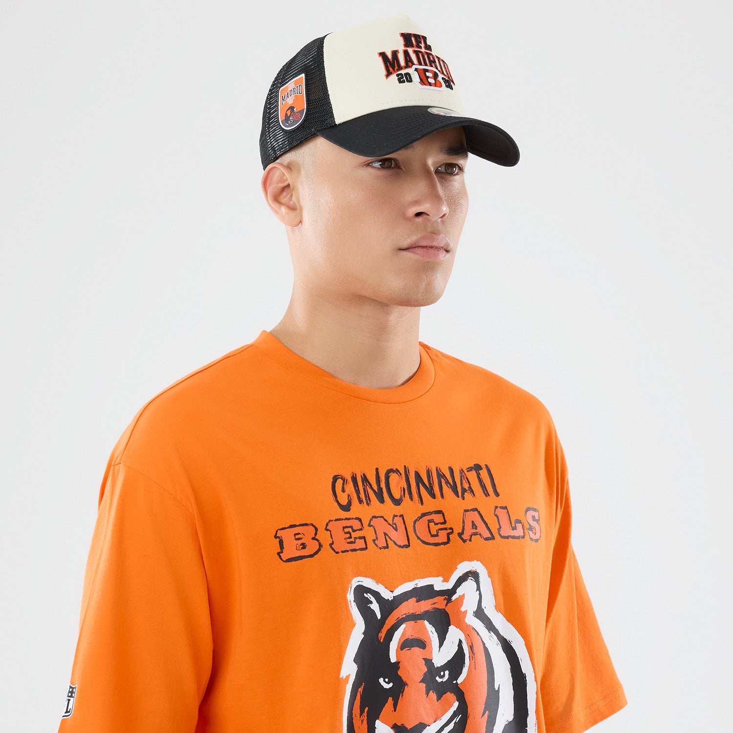 Cincinnati Bengals New Era 2026 Madrid Game Backprint NFL T-Shirt Orange