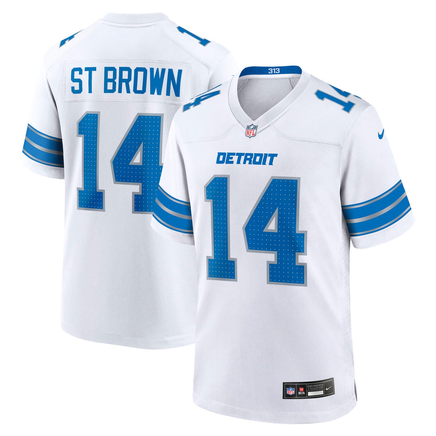 Amon-Ra St. Brown #14 Detroit Lions Nike Road NFL Trikot Weiß