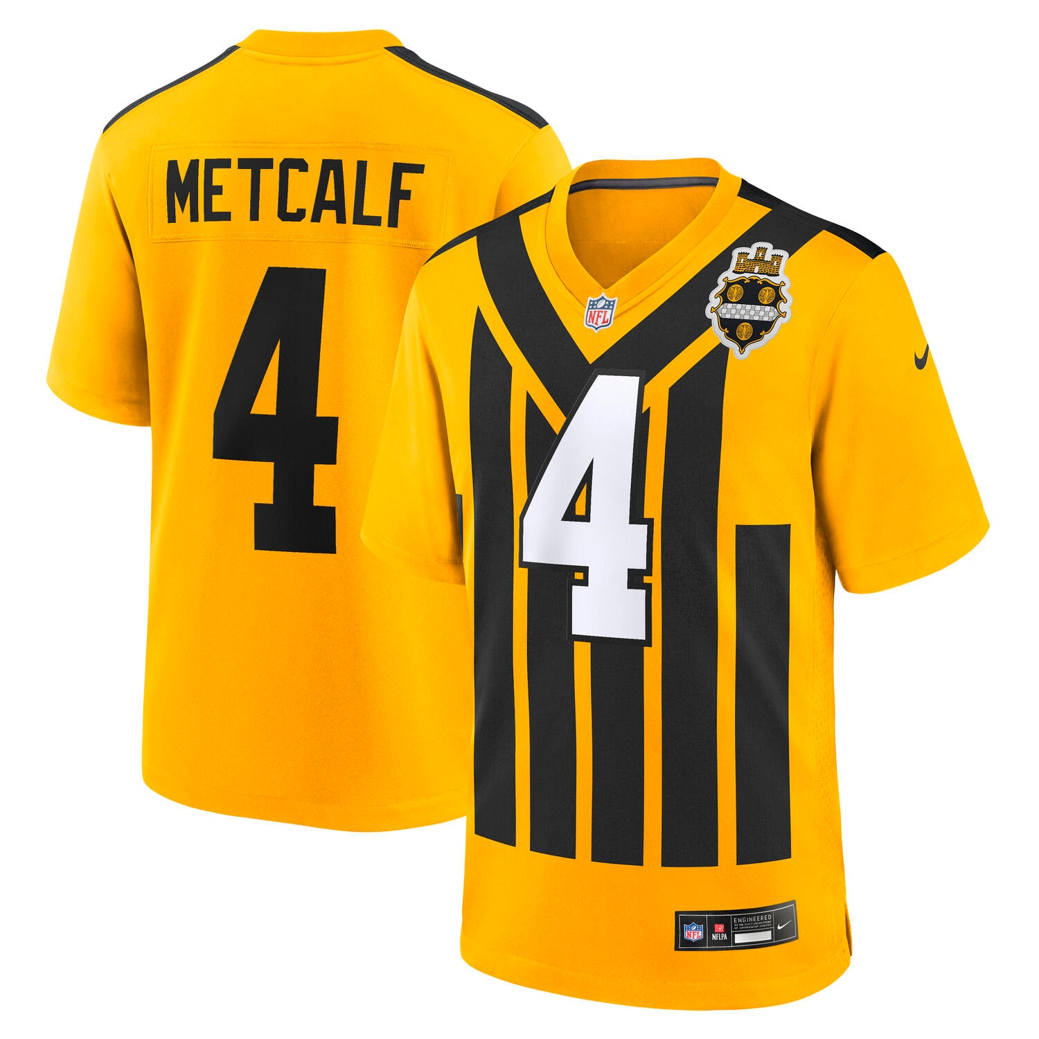 DK Metcalf #4 Pittsburgh Steelers 1933 Throwback Nike NFL Trikot Gelb