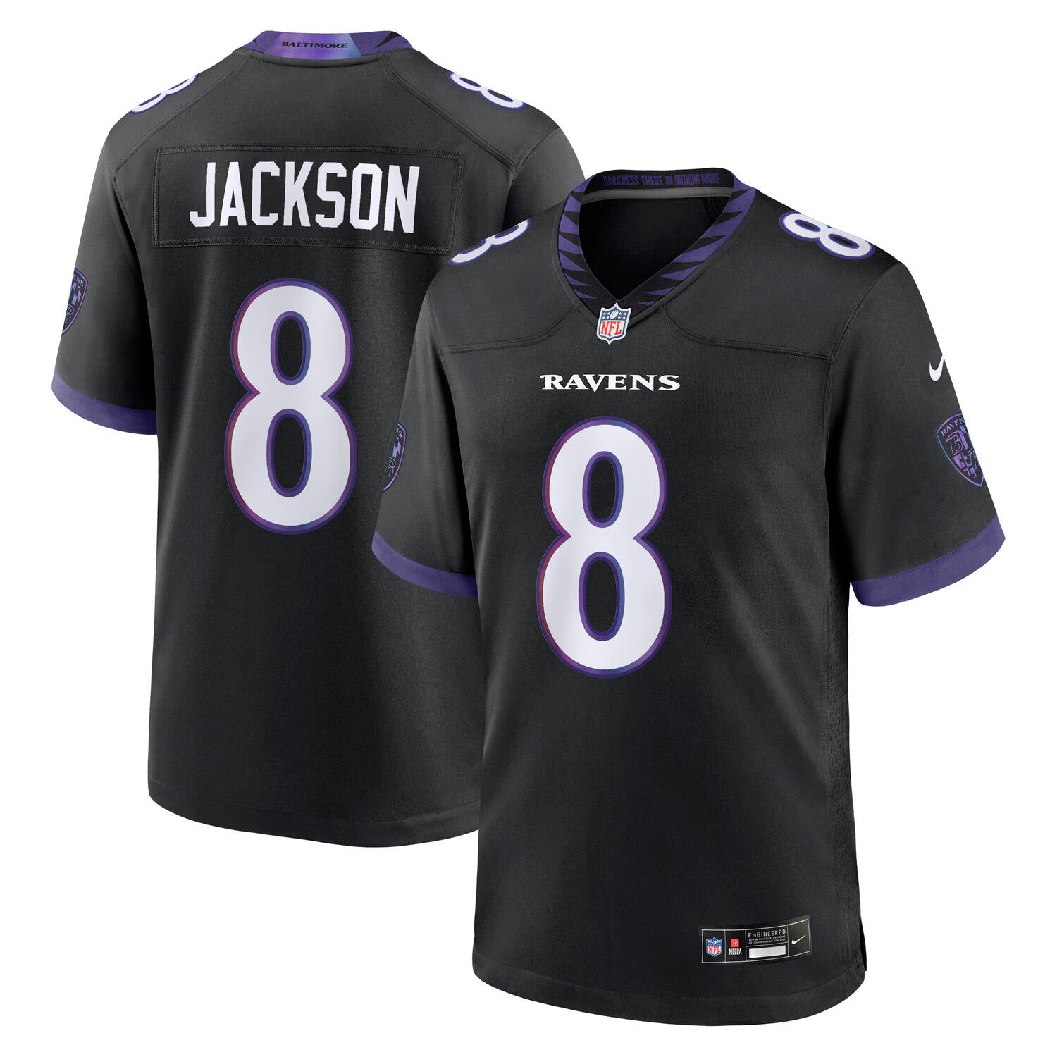 Lamar Jackson #8 Baltimore Ravens 2026 Nike Alternate NFL Trikot Schwarz