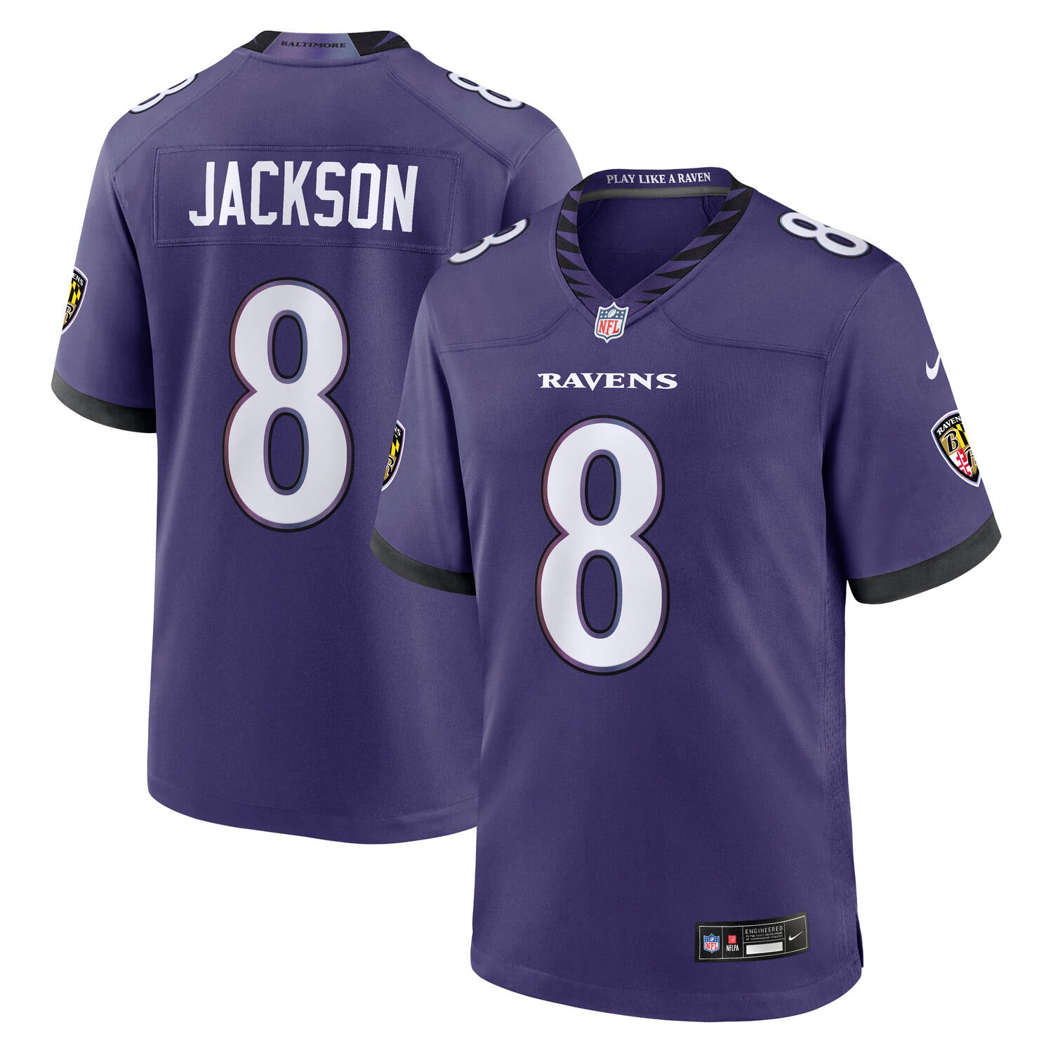 Lamar Jackson #8 Baltimore Ravens 2026 Nike Home NFL Trikot Lila