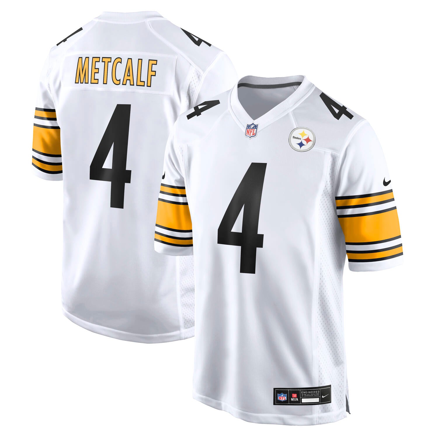 DK Metcalf #4 Pittsburgh Steelers Road Nike NFL Trikot Weiß