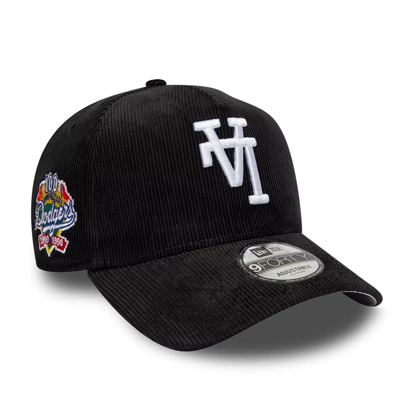 Los Angeles Dodgers Cord Upside Down New Era 9FORTY A-Frame MLB Cap Schwarz StadiumDreams Exclusive