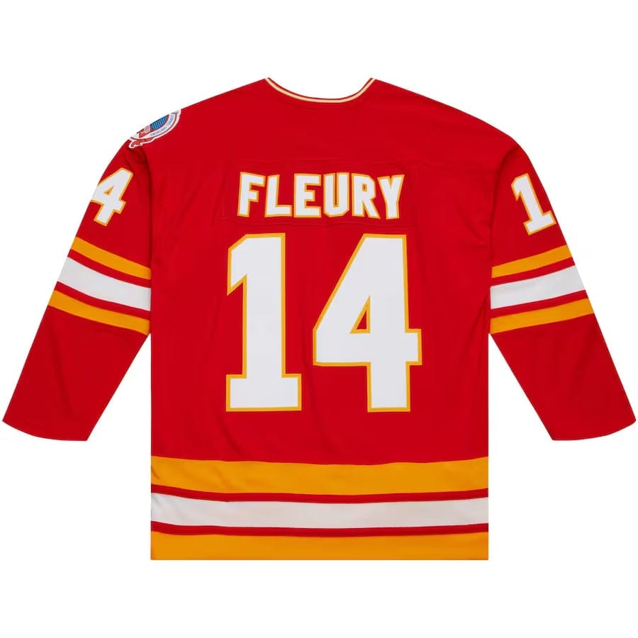 Calgary Flames Theo Fleury Mitchell & Ness 1988 NHL Trikot Rot - STADIUMDREAMS