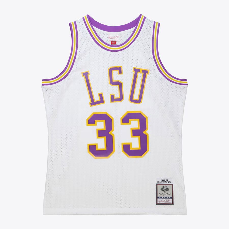 Shaquille O'Neal #33 LSU Tigers Mitchell & Ness NCAA Swingman Trikot 1990 Weiß - STADIUMDREAMS