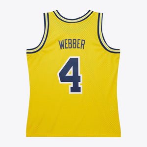 Chris Webber #4 Michigan Wolverines Mitchell & Ness NCAA Swingman Trikot 1991 Gelb - STADIUMDREAMS