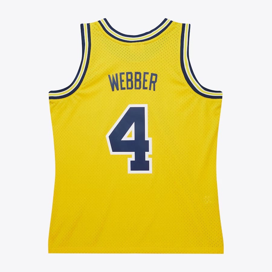 Chris Webber #4 Michigan Wolverines Mitchell & Ness NCAA Swingman Trikot 1991 Gelb - STADIUMDREAMS