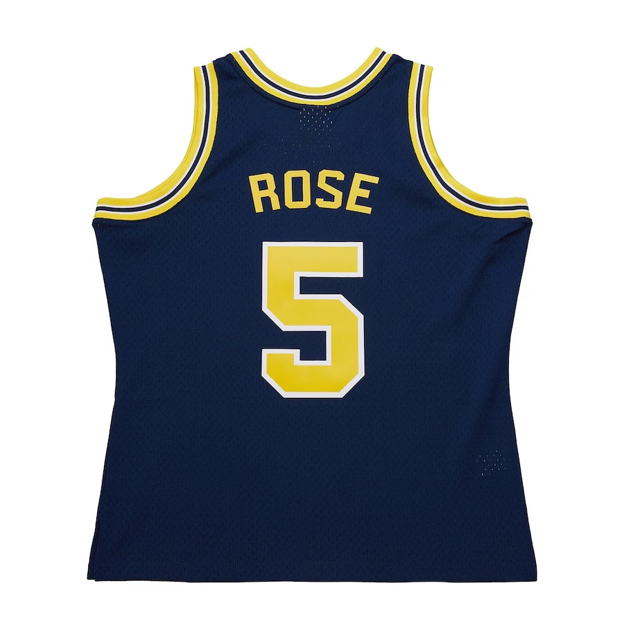 Jalen Rose #5 Michigan Wolverines Mitchell & Ness NCAA Swingman Trikot 1991 Navy