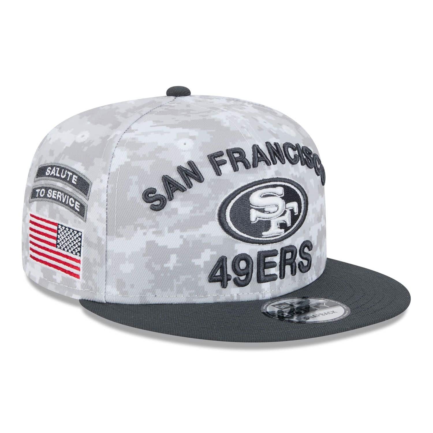 San Francisco 49ers 2024 NFL Salute to Service New Era 9FIFTY Snapback Cap Weiß - STADIUMDREAMS