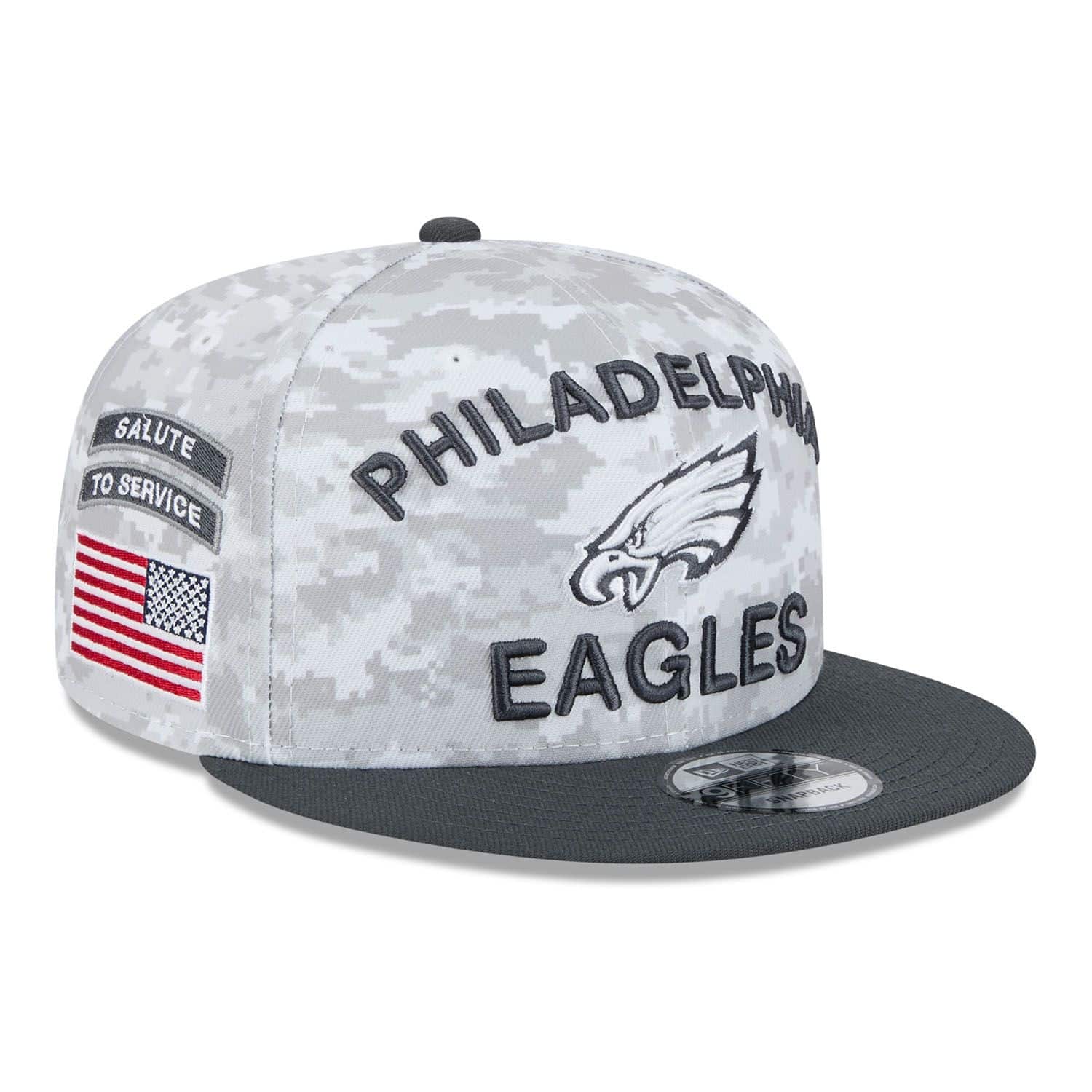 Philadelphia Eagles 2024 NFL Salute to Service New Era 9FIFTY Snapback Cap Weiß - STADIUMDREAMS