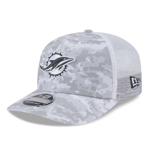 Miami Dolphins 2024 NFL Salute to Service New Era Stretch Snap 9SEVENTY Trucker Cap Weiß - STADIUMDREAMS