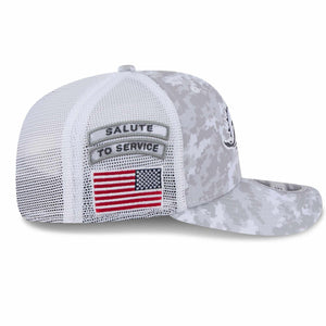 Miami Dolphins 2024 NFL Salute to Service New Era Stretch Snap 9SEVENTY Trucker Cap Weiß - STADIUMDREAMS