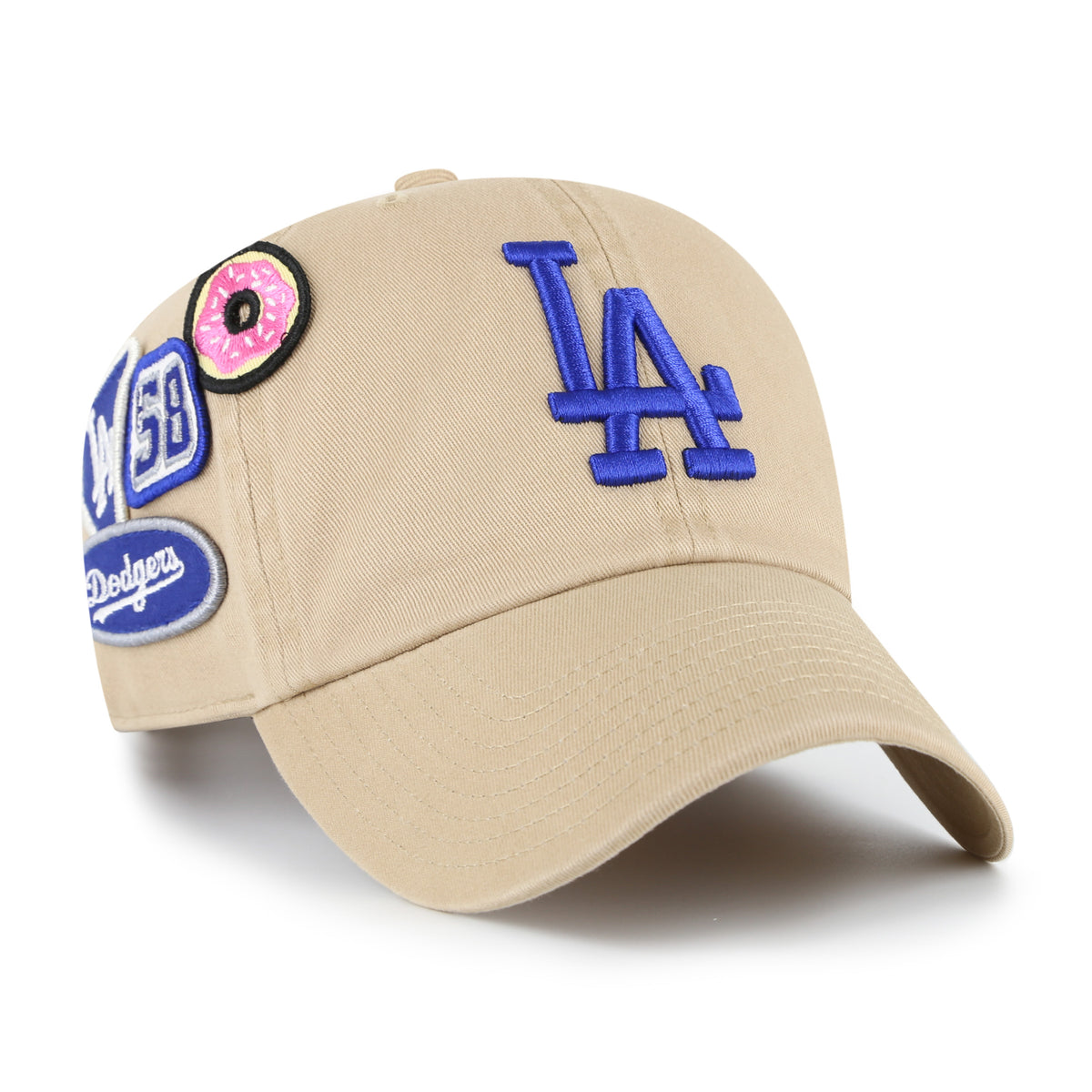 Los Angeles Dodgers '47 Clean Up Premium Badges MLB Cap Beige - STADIUMDREAMS