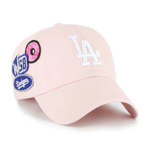 Los Angeles Dodgers '47 Clean Up Premium Badges MLB Cap Pink - STADIUMDREAMS