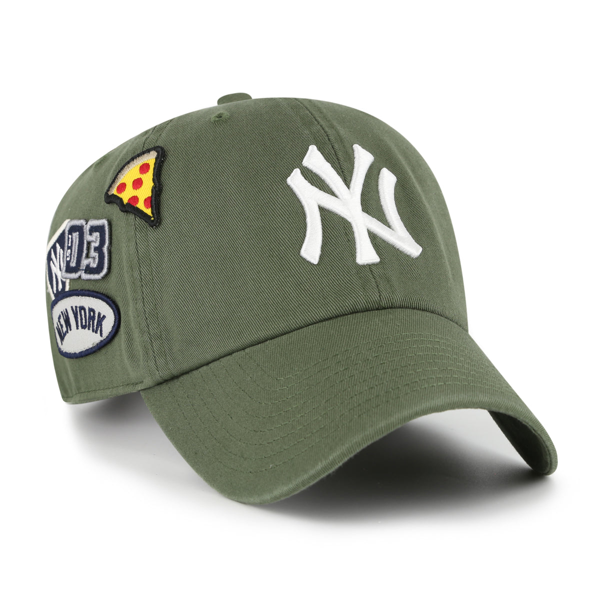 New York Yankees '47 Clean Up Premium Badges MLB Cap Olive Grün - STADIUMDREAMS