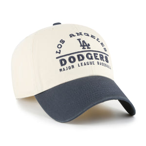 Beige Los Angeles Dodgers '47 Windham Clean Up MLB Cap aus Baumwolle mit aufgesticktem Dodgers-Logo, bequemer Baseball-Cap