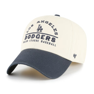 Beige Los Angeles Dodgers '47 Windham Clean Up MLB Cap, Baumwollcap mit Dodgers-Logo, entspannter Style, 47 Brand.