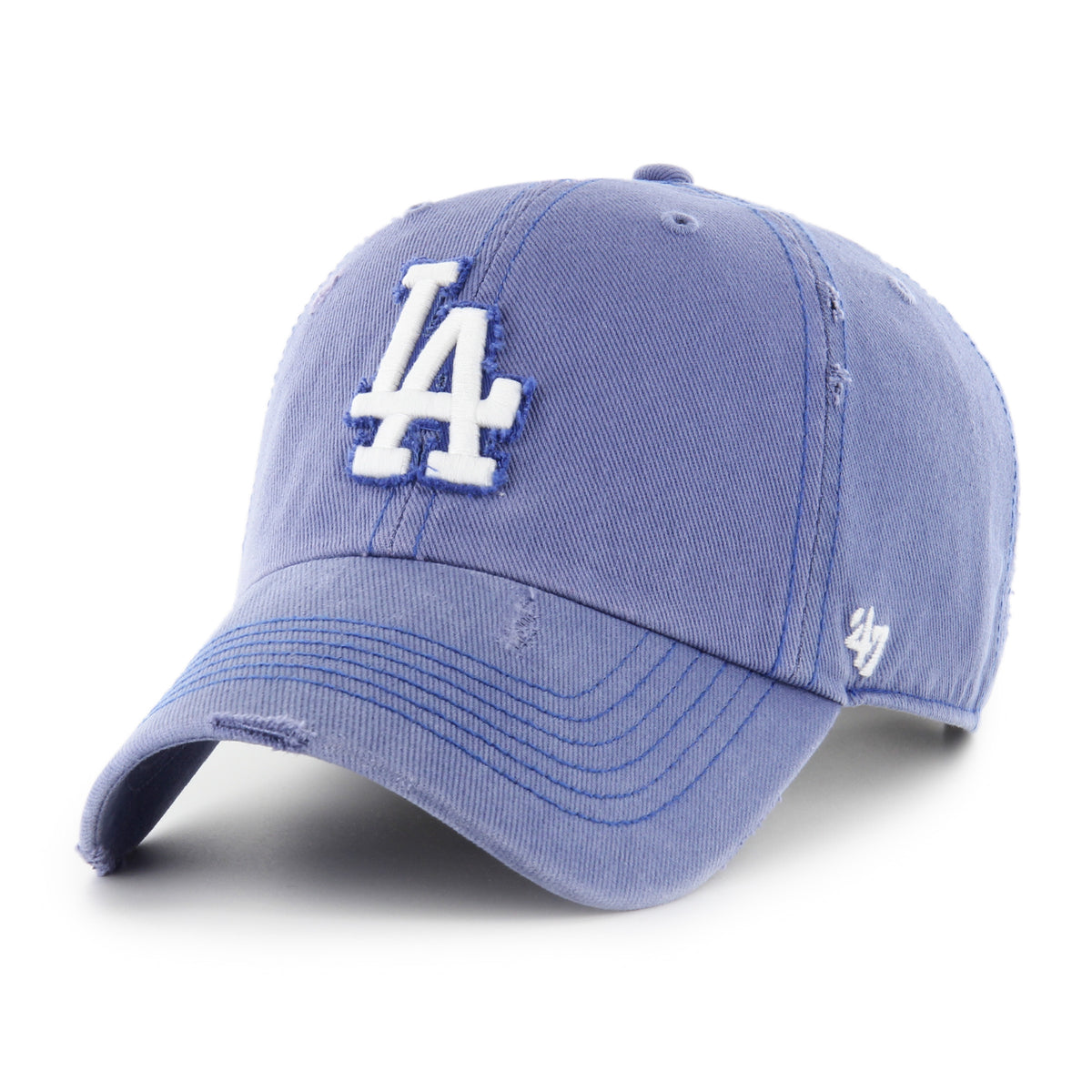 Vintage blaue 47 BRAND Los Angeles Dodgers '47 Weathered Clean Up MLB Cap, gebrauchter Look und klassische Passform.