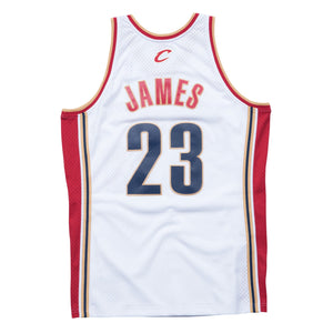 Cleveland Cavaliers Lebron James Mitchell & Ness NBA Swingman Trikot 2003-2004 Weiss - STADIUMDREAMS