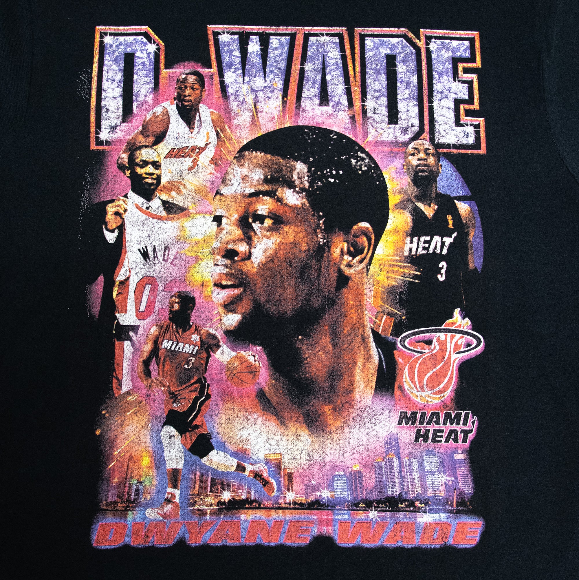 Dwyane Wade Miami Heat Mitchell & Ness Vintage 80's Hype NBA T-Shirt Schwarz