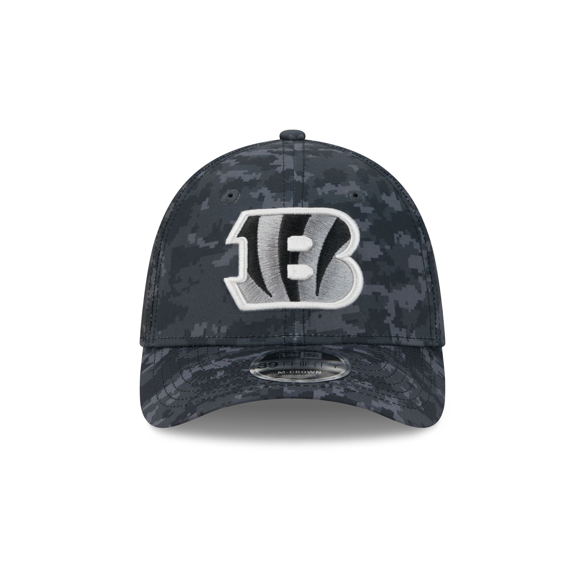 Cincinnati Bengals New Era 2026 NFL Salute to Service 39THIRTY Flex Fit Cap Camouflage Schwarz
