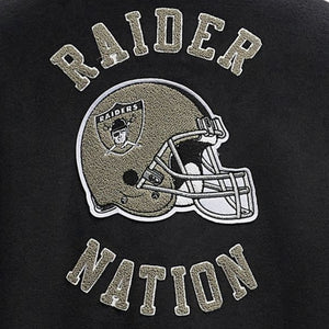 Las Vegas Raiders Mitchell & Ness Blackout Collection Premium Patches NFL College Jacke Schwarz - STADIUMDREAMS