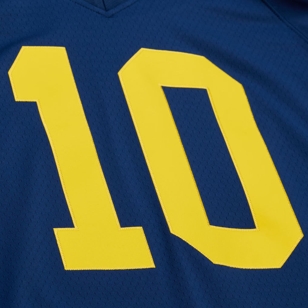 Tom Brady #10 Michigan Wolverines Mitchell & Ness Legacy NCAA College Trikot 1999 Blau - STADIUMDREAMS