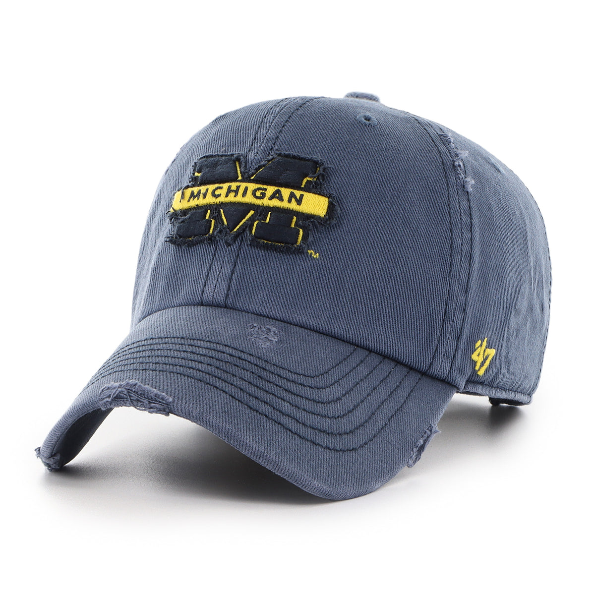 Michigan Wolverines '47 Weathered Clean Up NCAA Cap Navy Blau - STADIUMDREAMS