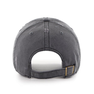 Schwarze 47 BRAND Texas Longhorns '47 Weathered Clean Up Cap mit Vintage-Design, auf dem Logo sichtbar.