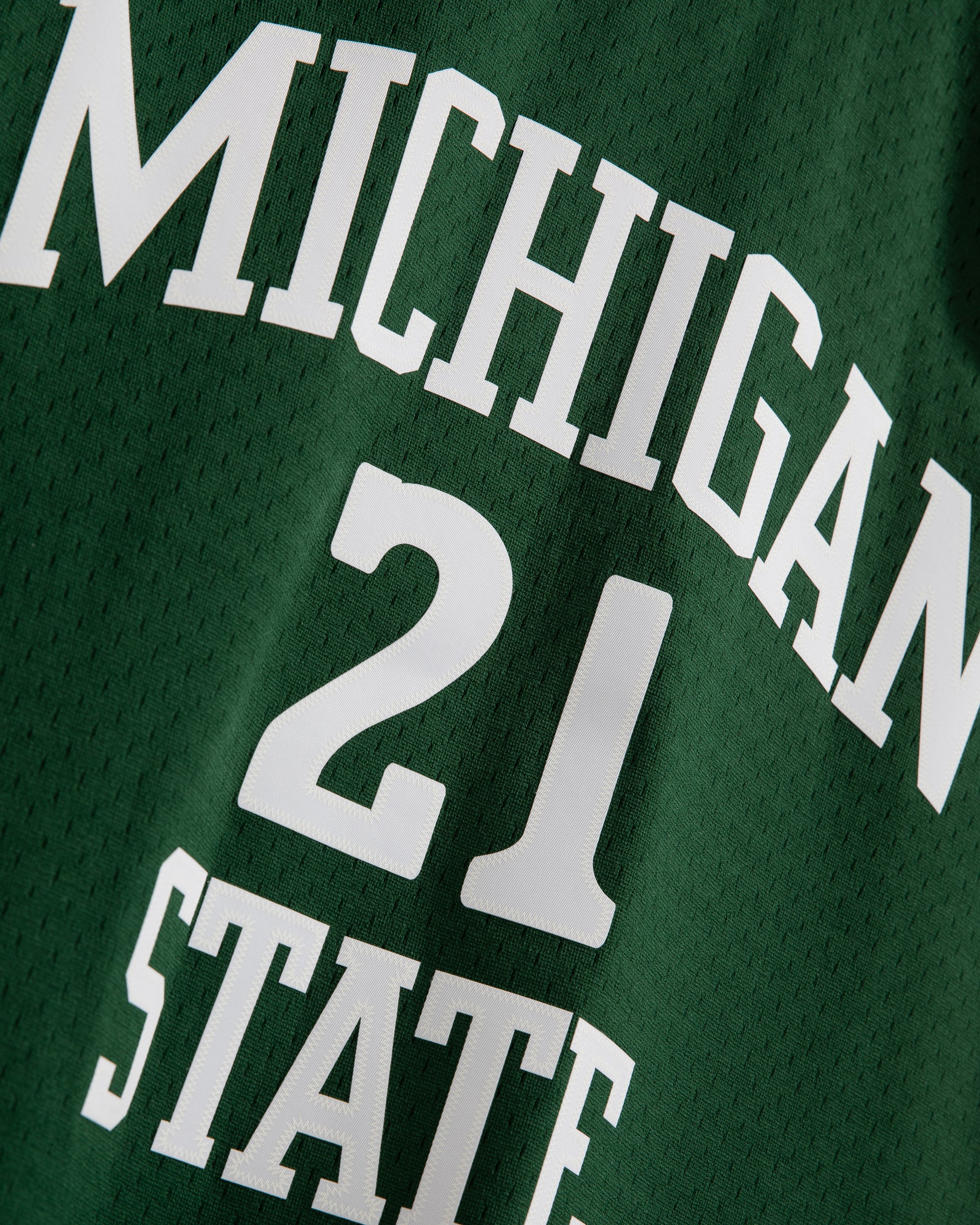 Steve Smith #21 Michigan State Spartans Mitchell & Ness NCAA Swingman Trikot 1990 Grün