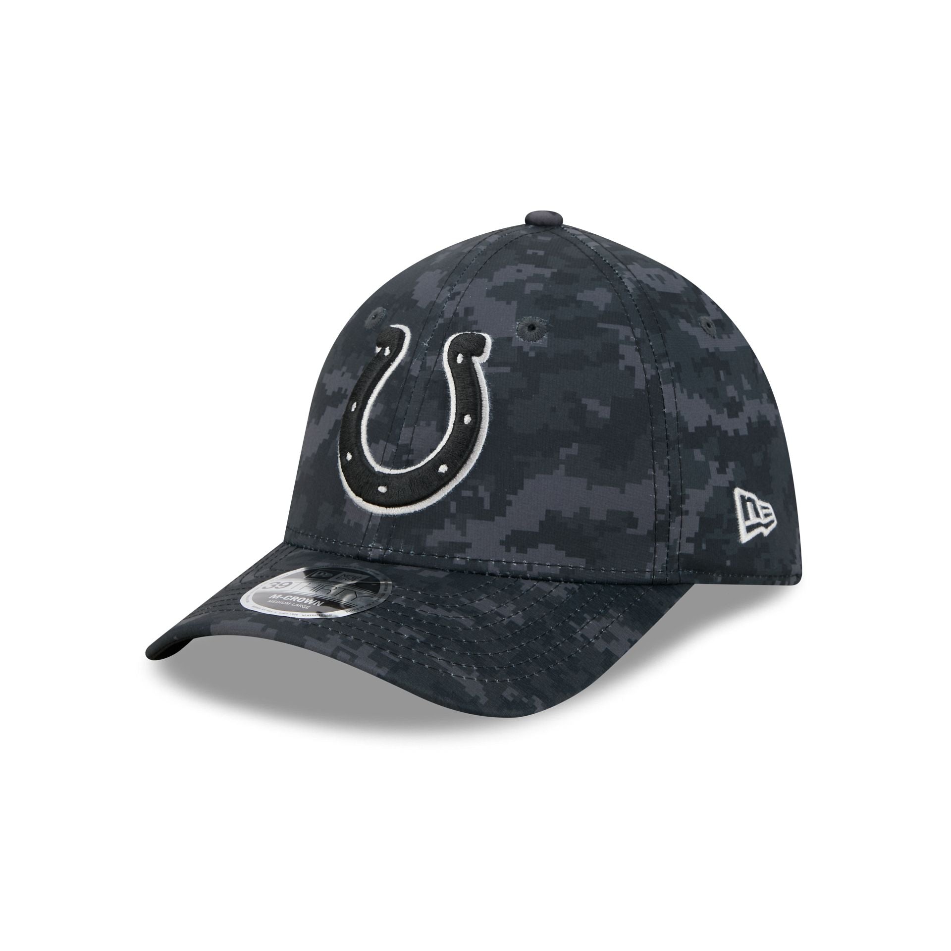 Indianapolis Colts New Era 2026 NFL Salute to Service 39THIRTY Flex Fit Cap Camouflage Schwarz
