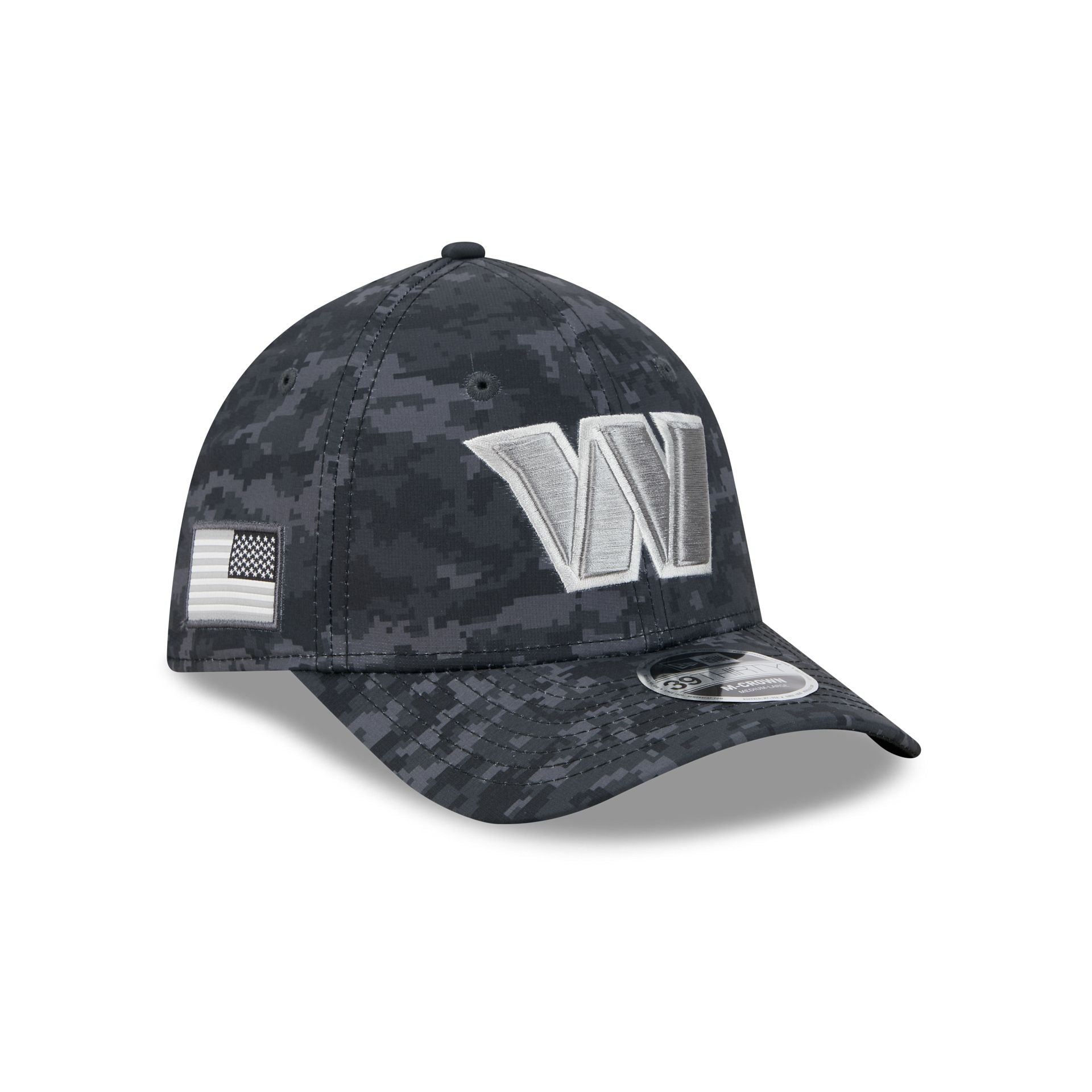 Washington Commanders New Era 2026 NFL Salute to Service 39THIRTY Flex Fit Cap Camouflage Schwarz