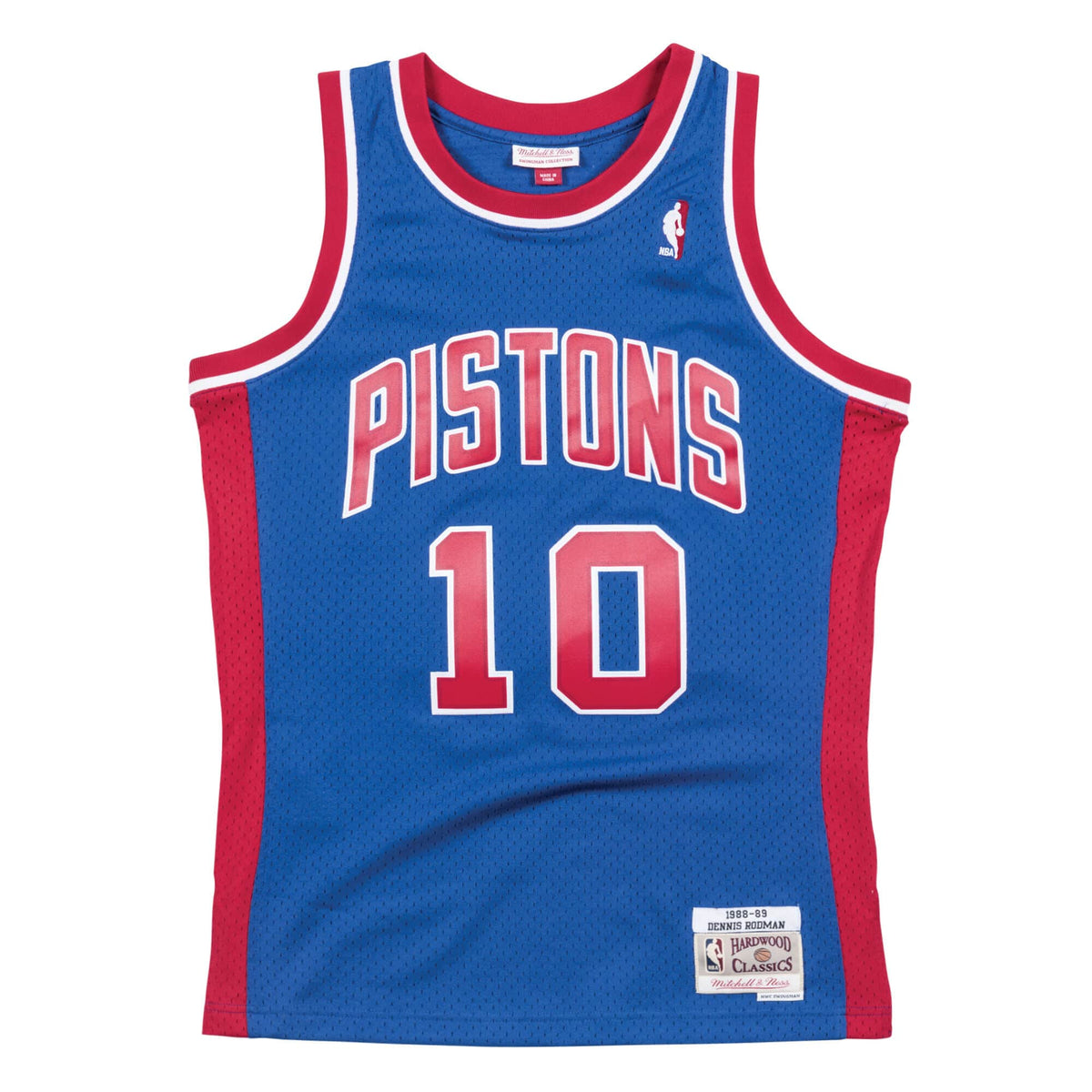 Dennis Rodman #10 Detroit Pistons Mitchell & Ness NBA Swingman Trikot 1988-1989 Blau - STADIUMDREAMS