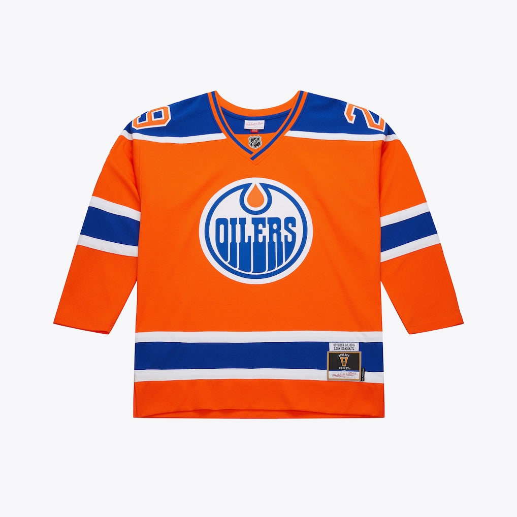 Leon Draisaitl #29 Edmonton Oilers 2015-16 Mitchell & Ness Heritage Premium Power Play NHL Trikot Orange