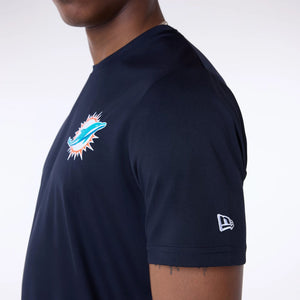 Miami Dolphins New Era GYM Essentials Polyester NFL T-Shirt Navy - STADIUMDREAMS