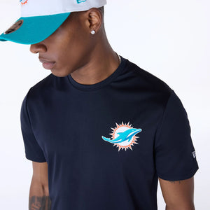 Miami Dolphins New Era GYM Essentials Polyester NFL T-Shirt Navy - STADIUMDREAMS