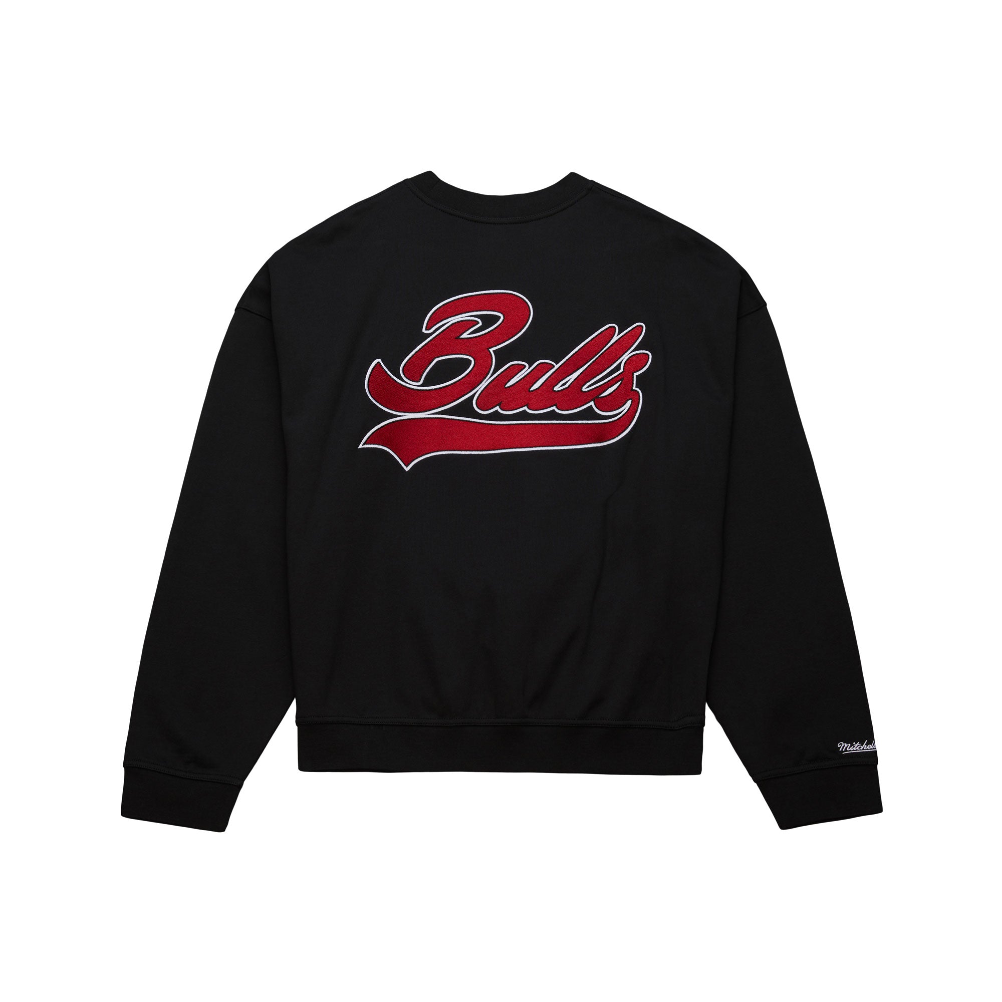 Chicago Bulls Mitchell & Ness Backprint Oversweep NBA Crewneck Pullover Schwarz - STADIUMDREAMS