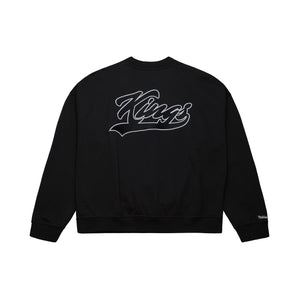 Los Angeles Kings Mitchell & Ness Backprint Oversweep NHL Crewneck Pullover Schwarz - STADIUMDREAMS