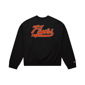 Philadelphia Flyers Mitchell & Ness Backprint Oversweep NHL Crewneck Pullover Schwarz - STADIUMDREAMS