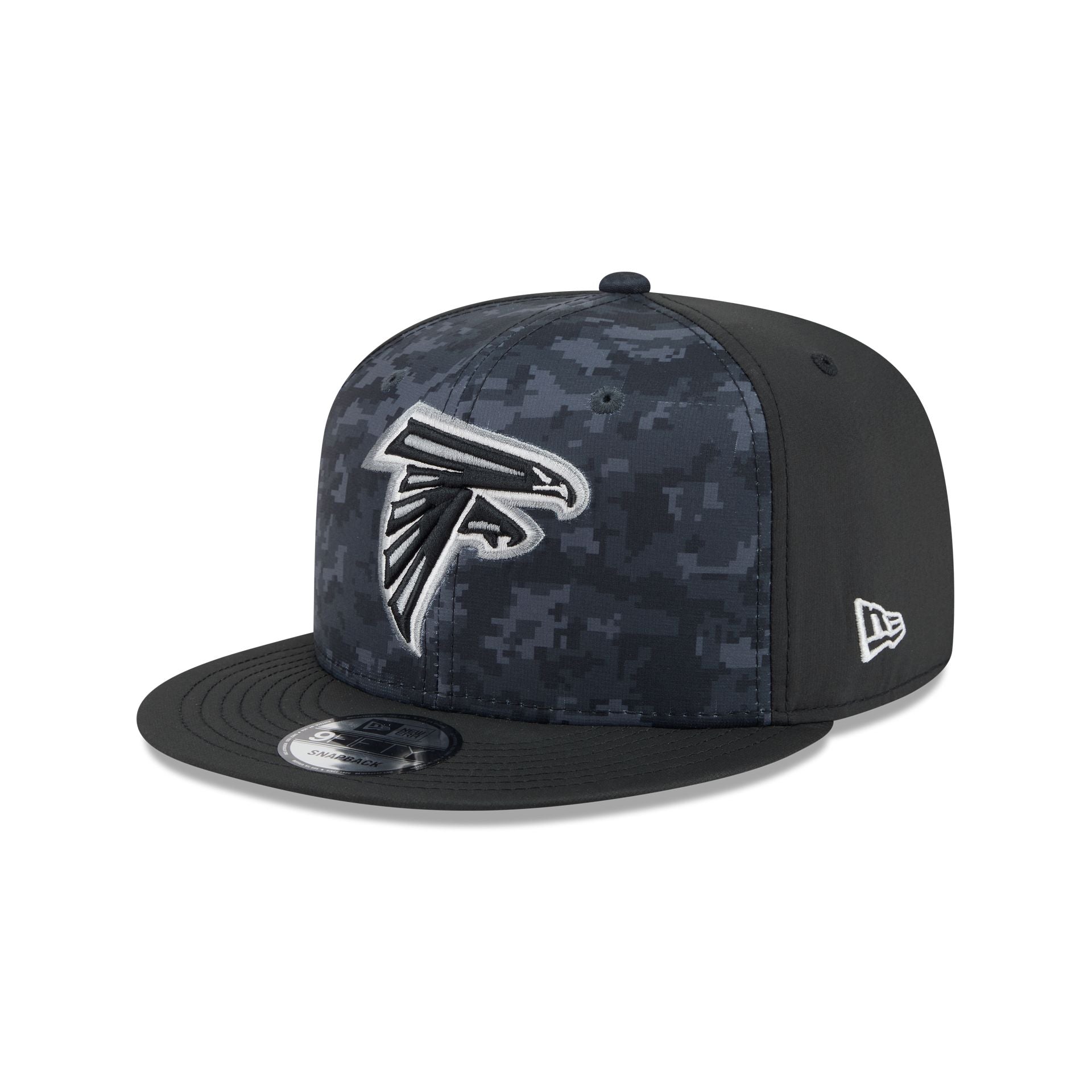 Atlanta Falcons New Era 2026 NFL Salute to Service 9FIFTY Snapback Cap Camouflage Schwarz