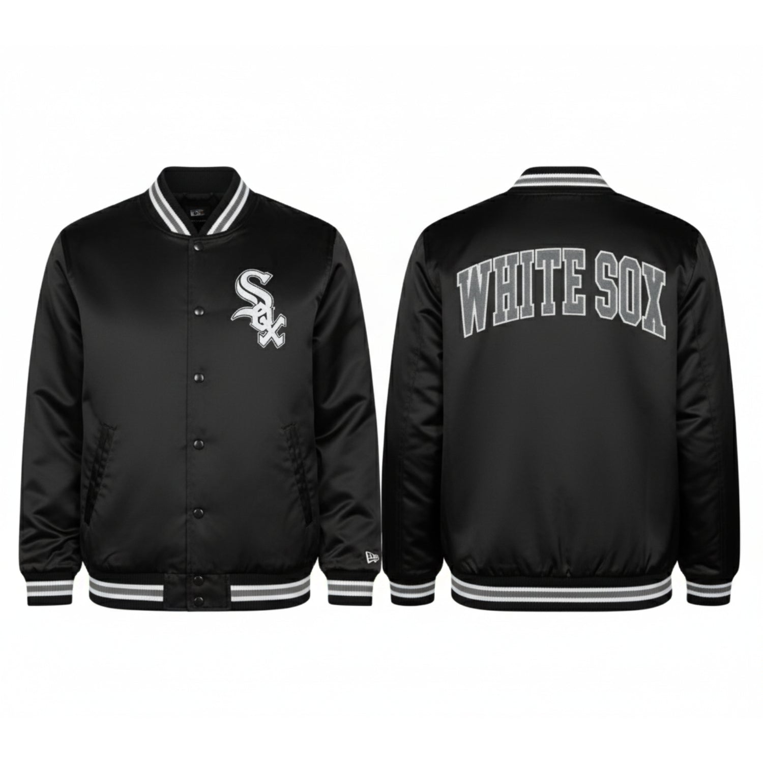 Chicago White Sox New Era USA EDITION Stitched Satin MLB Jacke Schwarz