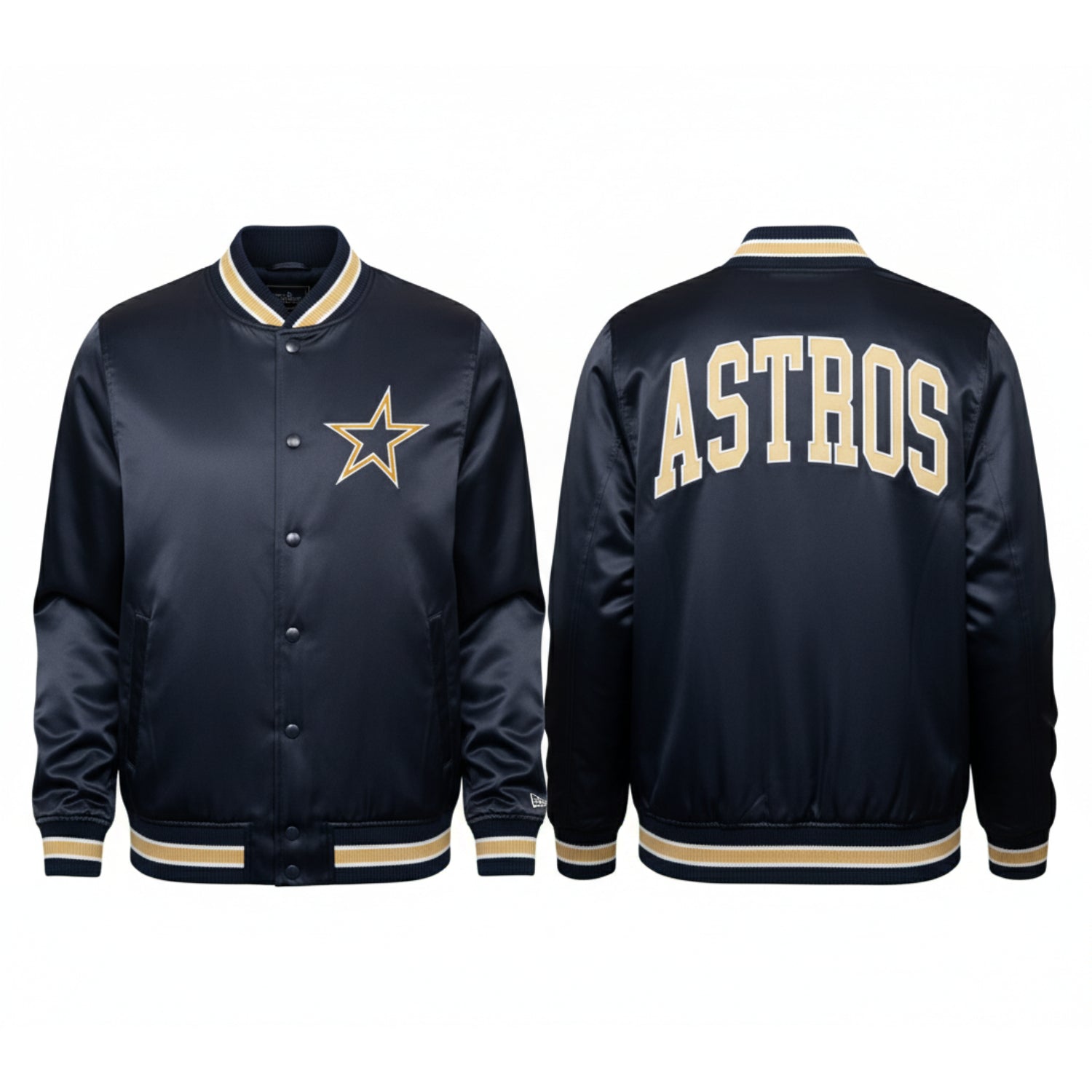 Houston Astros New Era USA EDITION Stitched Satin MLB Jacke Navy