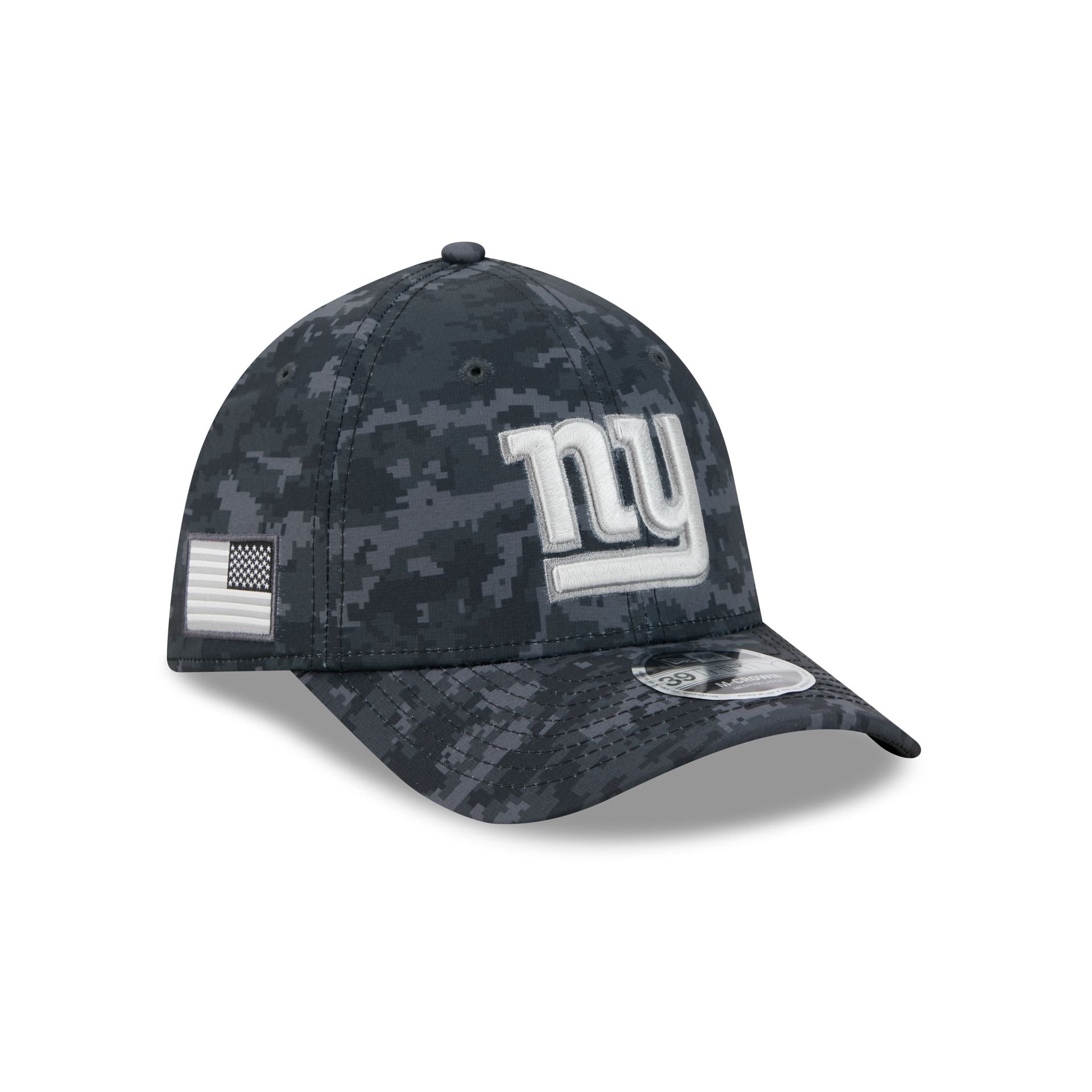 New York Giants New Era 2026 NFL Salute to Service 39THIRTY Flex Fit Cap Camouflage Schwarz